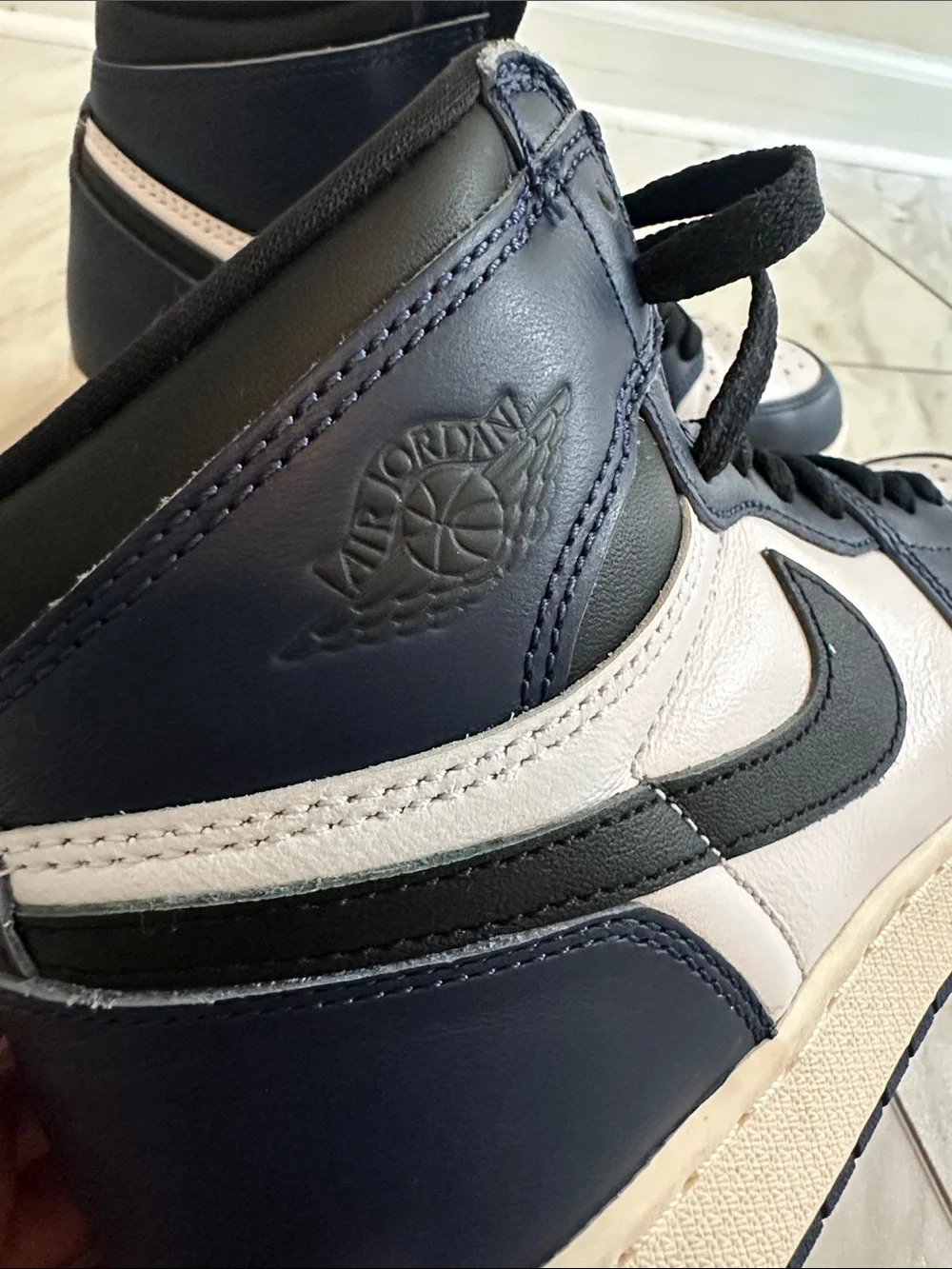 Nike Jordan Kids High-Top Sneakers in Navy, Black & White